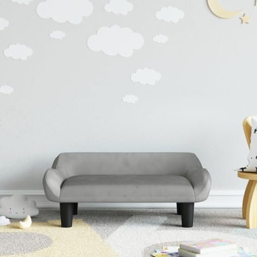 CBLDF Kindersofa Hellgrau 70x40x24cm Samt