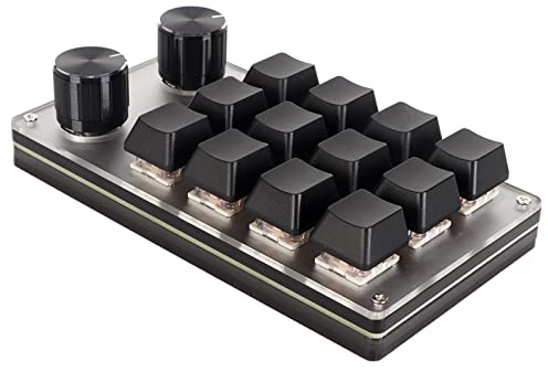 Mechanische Gaming-Tastatur Mit Makro-Funktion, Hotswap-Roter Schalter, Individuelle Knöpfe, USB, OSU, für PC-Gaming und Büroarbeit (12 Tasten)