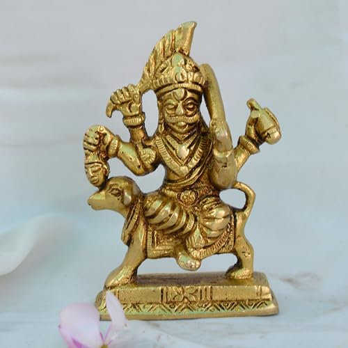 Kaal Bhairav Mahakal Statue Murti aus Messing, 10,2 cm, Hindu-Tantrisches Gottheiten-Idol, Avatar von Shiva, Batuk Bhairav Murti für Pooja Mandir, Maha Kaal Bhairo Baba, religiöses Tantra Siddhi