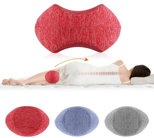 UrbanHomes Leg Pillow, Memory Foam Knee Pillow, Ergonomic Side Sleeper Pillow, Kneepillow Leg Support Cushion Pain Relief Back, Knee, Hip, Joint Pain with Removable and Washable Cover, Coral-Red