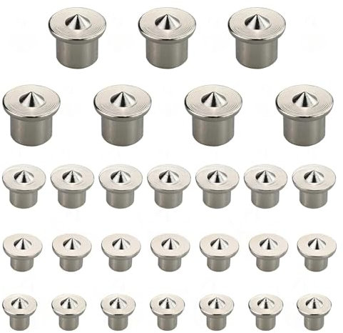 GIONAR Set di 28 tasselli in legno, 6 mm, 8 mm, 10 mm, 12 mm, tasselli, punta di centraggio, tasselli in legno, per armadi, tavoli e molto altro ancora, perfetto per lavori di legno di precisione