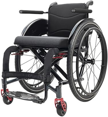 Fauteuil Roulant Léger, Fauteuil Roulant De Sport Pliant, Automoteur, Fauteuil Roulant Adulte, Portable de Chaise Roulant(40cm/15.7in Seat,Soft backrest - A)