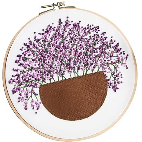 KONTONTY Sticksockel-set Für Anfänger Mit Garn Und Nadeln Stickrahmen-werkzeugset Handarbeitswerkzeug Für Kinder Zum Basteln Von Geschenken