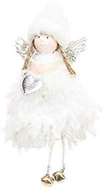 Peluche Ange Poupée Suspension, Lutin de Noël Fille, Décorations à Suspendre pour Sapin, Cheminée, Fenêtre