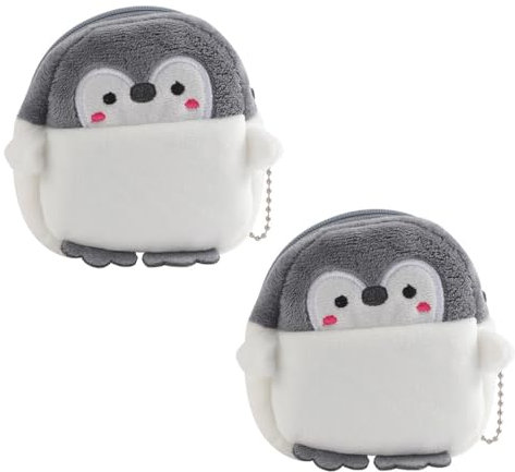 WeddHuis 2PCS Münze Geldbörse,Pinguin geformte Änderung Geldbörse zum Einkaufen,Reisen,Dating,Wandern,Plüsch Münze Beutel Nette Kleine Geldbörsen für Frauen