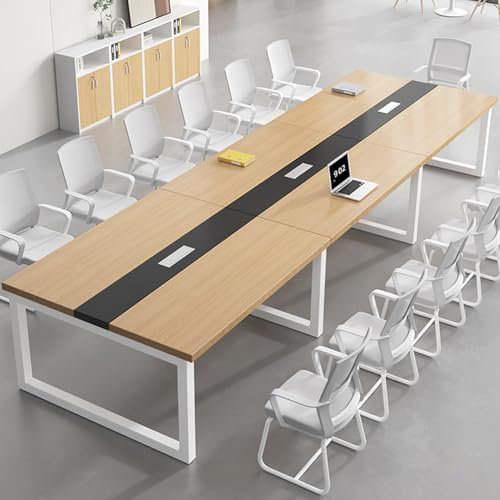 CGHAZLJ Konferenztisch für 8 bis 10 Personen, Schreibtisch für Büro, Besprechungsraum, rechteckiger Seminar- und Schulungstisch, 2,3 m