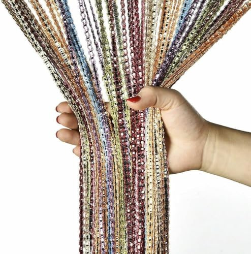 2 Pack Home Decor Sequin Curtain for Doorway,Door String Curtains,Closet Bedroom Blind Living Room Divider,Window Wall Panel Fringe Backdrops Sheer no Beads Beaded Decorative Crystal (Colorful)