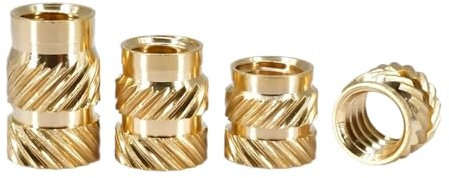 Messing Mutter 1/4 2-56 4-40 6-32 8-32 10-32 Heat Brass Kupfer-Einsatzmutter Zollgröße Nutsert Gewindemuttern Einsätze Insertnut Embedded(6-32(OD5.4mm) 50Pcs,Length 1 I 4 inch)