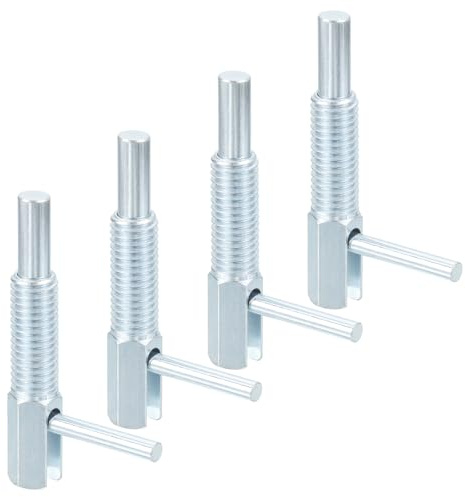 QUARKZMAN 4 Pcs Pasador De Indexación Retráctil, M12 l Pasador De Resorte De Acero Al Carbono Con Resorte Cargado Para Maquinaria Construcción Naval