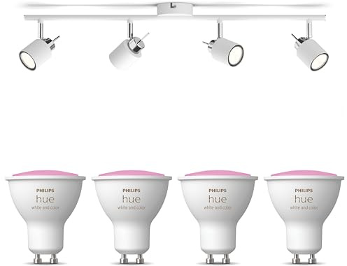 Philips Hue Meranti Aufbaustrahler (Weiß) - 4-Flammig - Weiß/Farbe | Deckenstrahler - GU10 - Hue White and Color Ambiance