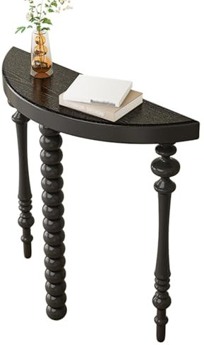 DJJYCTNM Tavolo Consolle Moderno, Consolle Ingresso a Mezzaluna in Legno, Mobile Dietro Divano per Ingresso, Corridoio, Soggiorno, Robusto e Stabile(Black,60x25x80cm/24x10x31in)
