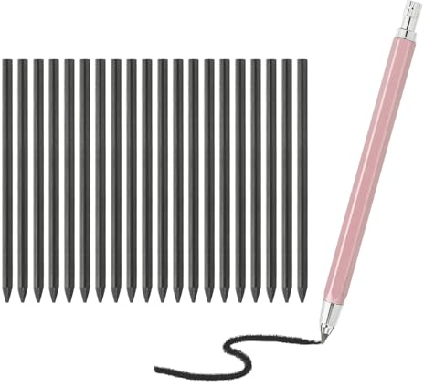 PATIKIL Mechanischer Bleistift Großer Automatischer Halter Pink | 4.0mm Bleistifthalter, Mit 20 Stück 2B Bleistiftmine, Zum Zeichnen Kunst Skizzieren Holzarbeiten
