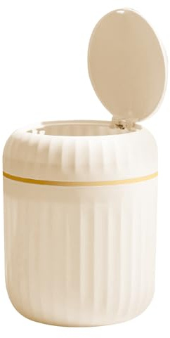 Evember 16.5x13cm Petite Poubelle De Table Avec Couvercle, De Bureau En Plastique Réutilisable, Pour Cuisine, Bureau, Coiffeuse, Salle De Bain