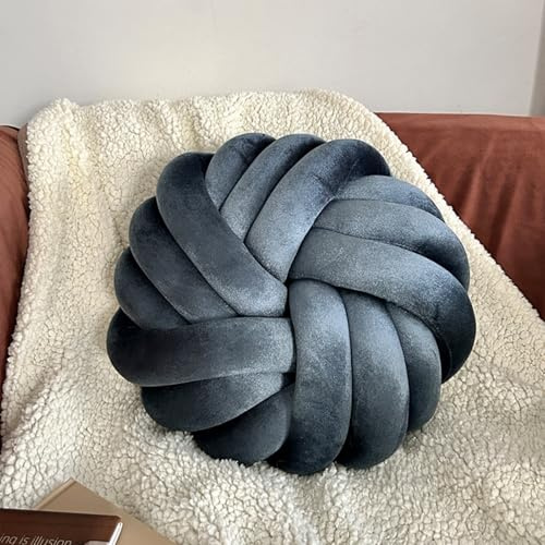 Xiyocadt 35 * 35 * 12cm Aesthetic Room Decor Kissen, Dekokissen Clean Girl Zimmer Deko, Kuschelkissen Erwachsene Knotenkissen für Sofa Balkon Stuhl (blau)