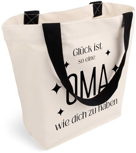MYHALF Stoffbeutel Geschenk für Oma Mama 40/50/60 Geburtstag Frau Baumwolltasche Groß Lustige Geschenke Weihnachten Ruhestand Shopper Tote Bag Einkaufstasche Faltbar Danke Mutter Geburtstagsgeschenke