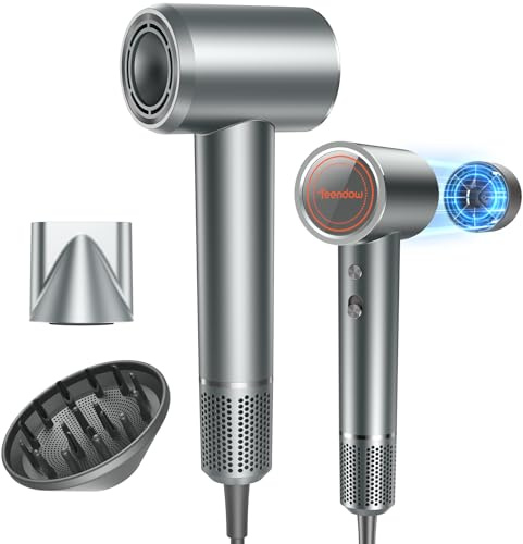 Teendow Haartrockner HD40 Hochgeschwindigkeit Haartrockner, Föhn mit Diffusor, Licht