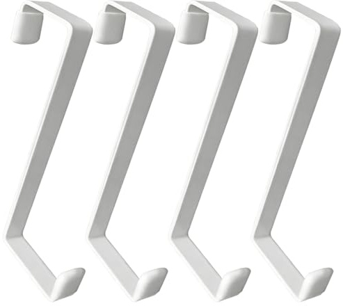 YIPFEN 4 Ganchos para Puertas de Acero Inoxidable, colgadores Individuales, Ideales para Puertas, armarios y más (Blanco)