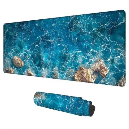 Alfombrilla Ratón Paisaje Mouse Pad XXL 1500x800 mm Océano Impermeable Mousepad Alfombrilla Gaming Tapete Escritorio de Goma Antideslizante Desk Mat con Bordes Cosidos para Gaming Regalo Hombre I-58