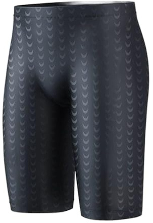 ADUDVLO Swimming Jammers for Men, Quick Dry Chlorine Resistant Swim Shorts with Soft Inner Lining, Competitive & Training Swimwear (UK, Alpha, L, Regular, Regular) Black