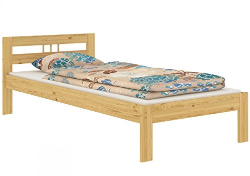 Erst-Holz®Einzelbett Kinderbett Massivholz Kiefer 90 x 190 Rollrost Matratze