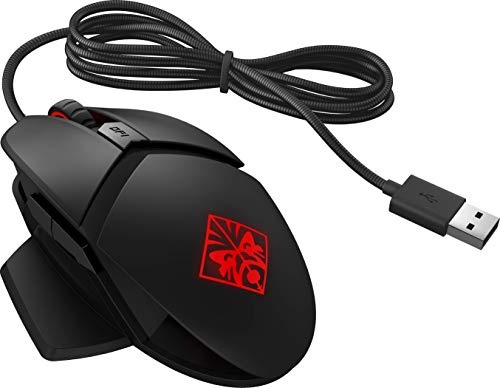 OMEN Reactor Gaming Maus (6 optomechanische Tasten, 16.000 DPI eSport Sensor, RGB LED Beleuchtung, individuell programmierbar, anpassbare Handflächenauflage) schwarz