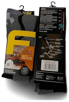 FASSI AT WORK -CALZA LUNGA TERMICA BASSE TEMPERATURE DRYNAT PER UN PIEDE ASCIUTTO CON RINFORZO TRASPIRANTE E FASCIA ELASTICA PROTETTIVA (QUALSIASI ATTIVITA' ESTERNA) 39/42