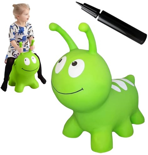 GERARDO'S Toys Jumpy Animal Sauteur Vert – Animaux sauteurs à partir de 1 an et à partir de 2 Ans – Animaux gonflables Jouet extérieur ou intérieur pour Les Tout-Petits à partir de 12 Mois