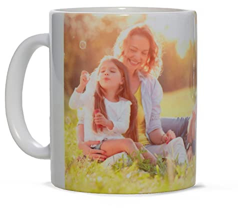 PrintedGift Tazza personalizzata in ceramica con la sua foto o scritta - 300 ml, modello Mug - Idea regalo festa della Mamma, festa del Papà, San Valentino - Massima qualità di stampa