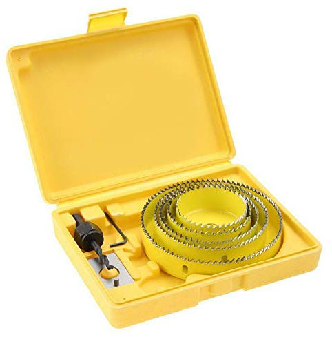 BE-TOOL Kit de corte de metal, brocas redondas, juego de 5 piezas de sierra perforadora de madera duradera, herramientas de corte de hoja de metal para tabla de yeso