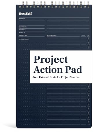 Projektmanagement-Tool, Taskplaner Projekt-Aktionspad von BestSelf – Bewährtes Werkzeug, um große Projekte zu meistern, Aufgaben effektiv zu verwalten, die Produktivität zu steigern, Ergebnisse zu