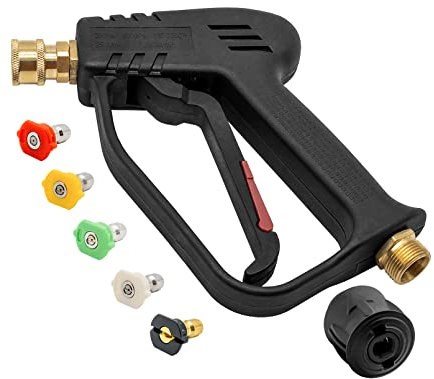 Fai Top Pistola idropulitrice ad alta pressione da 4000 psi, con 5 ugelli per acqua, pistola per pulizia auto, pistola ad acqua per la pulizia dell'auto (M22 14 mm connettore per tubo e connettore