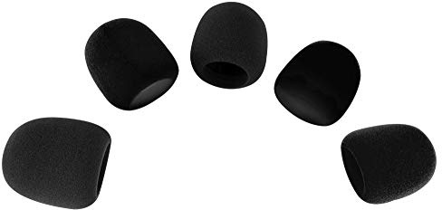 Pronomic WS-505 BK Windschutz für Mikrofone - 5er Set - dämpft Körperschall- und Popp-Geräusche - für Mikrofone mit 40-55 mm Korbdurchmesser - schwarz