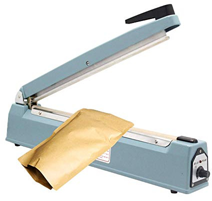 Hanchen Heißsiegelmaschine 500mm (19,7 Zoll) Impuls Schweißgerät Tragbare Folienschweißgerät Handdruckende Verpackungsgerät für PP/PE/PVC/Mylar/Kraft Papier