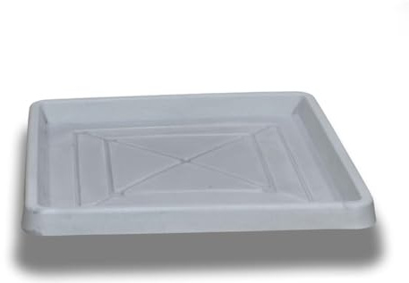 Pollice Verde - Sottovaso Quadrato in Resina Made in Italy (Esterno 54cm - Interno 47cm) – Resistente a Gelo, Urti e UV – Leggero ed Ecologico (Greystone, 54 cm)