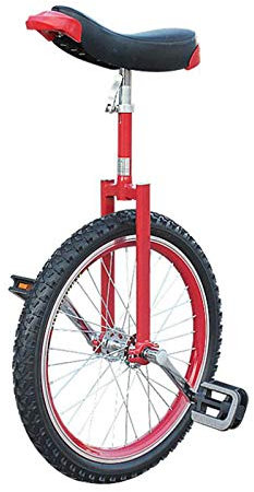 JLXJ Einrad Junge Mädchen Unisex Einrad Kinder Erwachsene Anfänger, 16 / 18 / 20 / 24 Rad Einrad, Verstellbare Höhe, Laden Sie 150 Kg (Color : Red, Size : 40cm(16inch))