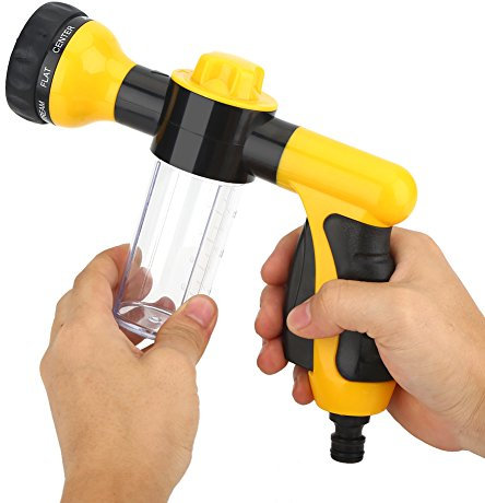 BORDSTRACT Pistola Manguera Jardin, Rociador de Espuma, Pulverizador Espuma Coche Alta Presión, Para Lavado Autos, Riego de Plantas, Ducha Mascotas(Amarillo)