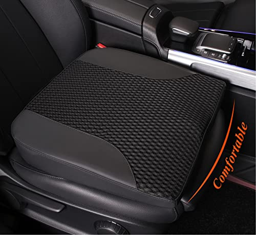 kingphenix Car Seat Cushion – Memory Foam Pad for Driving Comfort – Boosts Height and Relieves Coccyx & Lower Back Pain – Car, Truck, Office Chiar - Black