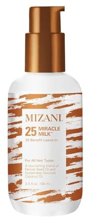 Mizani Acondicionador Sin Aclarado, Para Todo Tipo de Cabello y Textura, Repara y Desenreda, Enriquecido con Aceite de Coco y Semillas de Hinojo, 25 Miracle Milk