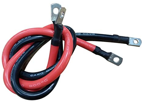NICHANGHUA 1 AWG Battery Connection Silicone Cable Wire High Current Copper Wire With Lug Car Inverter Wire Customize Length 65CM 95CM(95CM_1AWG)