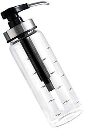 Housoutil Honigflaschen Honigspender Glas Pumpspender Saucenspender 300ml Schwarz Ketchup Salatdressing Öl Honig Marmeladen Presser