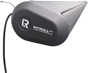 INTROLL INT500 - Toldo eléctrico de casete completo retráctil, motorizado para jardín, patio, control remoto, aleación de aluminio inoxidable, tela acrílica/poliéster para resistencia al agua y al