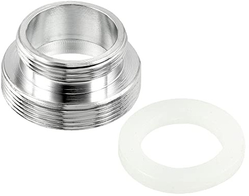 PATIKIL M28*1.0 Mâle à M22*1.0 Mâle Filetage Robinet Adaptateur, 2 Paquet Chromé Aérateur Connecteur Raccord pour Jardin Tuyau Eau Filtre Tube, Argent