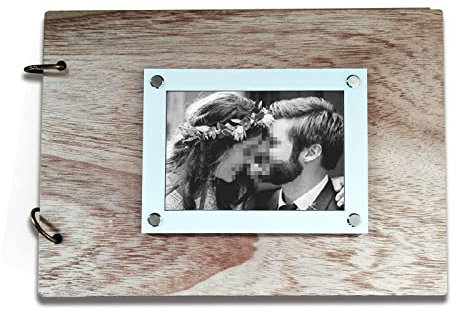 Libro degli Ospiti di Nozze in Legno, Vintage Guestbook con 30 Pagine Album Scrapbook Copertina Rigida, Regalo Commemorativo, Festa di Fidanzamento, Compleanno (Libro dei messaggi di Nozze)