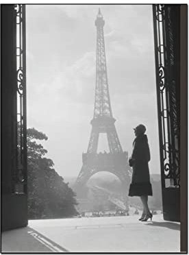 QITEX Bilder Wanddeko Schwarz-Weiß-Plakate Paris Architektur Landschaft Poster Eiffelturm Poster Leinwanddruck Bild Wand Bilder Poster für Wanddekor 30x40cm (Ungerahmt)