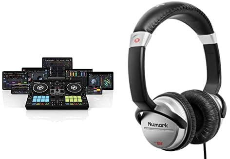 Reloop Contrôleur DJ compact 2 canaux Buddy pour Algoriddim DJay sur iOS, PadOS, Android, Mac et PC & Numark HF125 – Casque Professionnel pour DJ Ultra-Portable avec Câble de 1,8 m