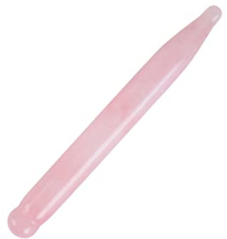Rosenquarz Massagestab aus Naturkristall für Augen und Gesicht | Gua Sha Stick, Rosa, Glatt und Leicht, für Zuhause Sowie Salonanwendung