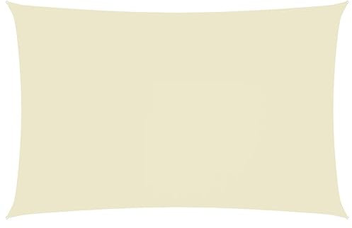 Sonnenschutz für Gärten, Mahlzeiten im Freien, Dächer, Höfe und Balkone Sonnensegel Oxford-Gewebe Rechteckig 4x7 m Creme