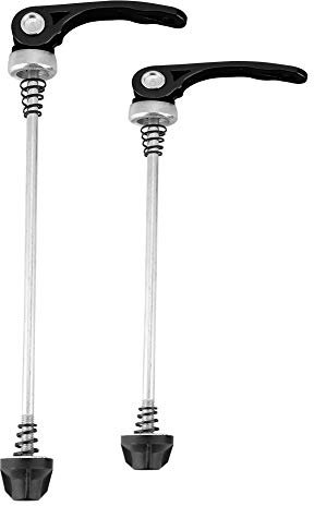 KIMISS Juego de 1 Par de Cierres Rápidos para Bicicletas de Montaña y Carretera, Eje de Liberación Rápida Delantero y Trasero (Negro)