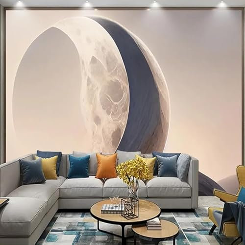 Papel tapiz fotográfico 3D Arte nórdico Luna Pintura de arenisca TV Fondo Pared Decoración del hogar 200CM(W)*140CM(H)
