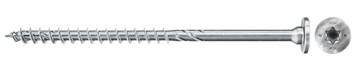 fischer PowerFast II spånskivskruv 5,0 x 100, stegsänkt huvud med innerstjärna TX25, partiell gänga, skruv för träbearbetning, minskar inskruvningsmotstånd och skruvtid, gvz, 100 stycken